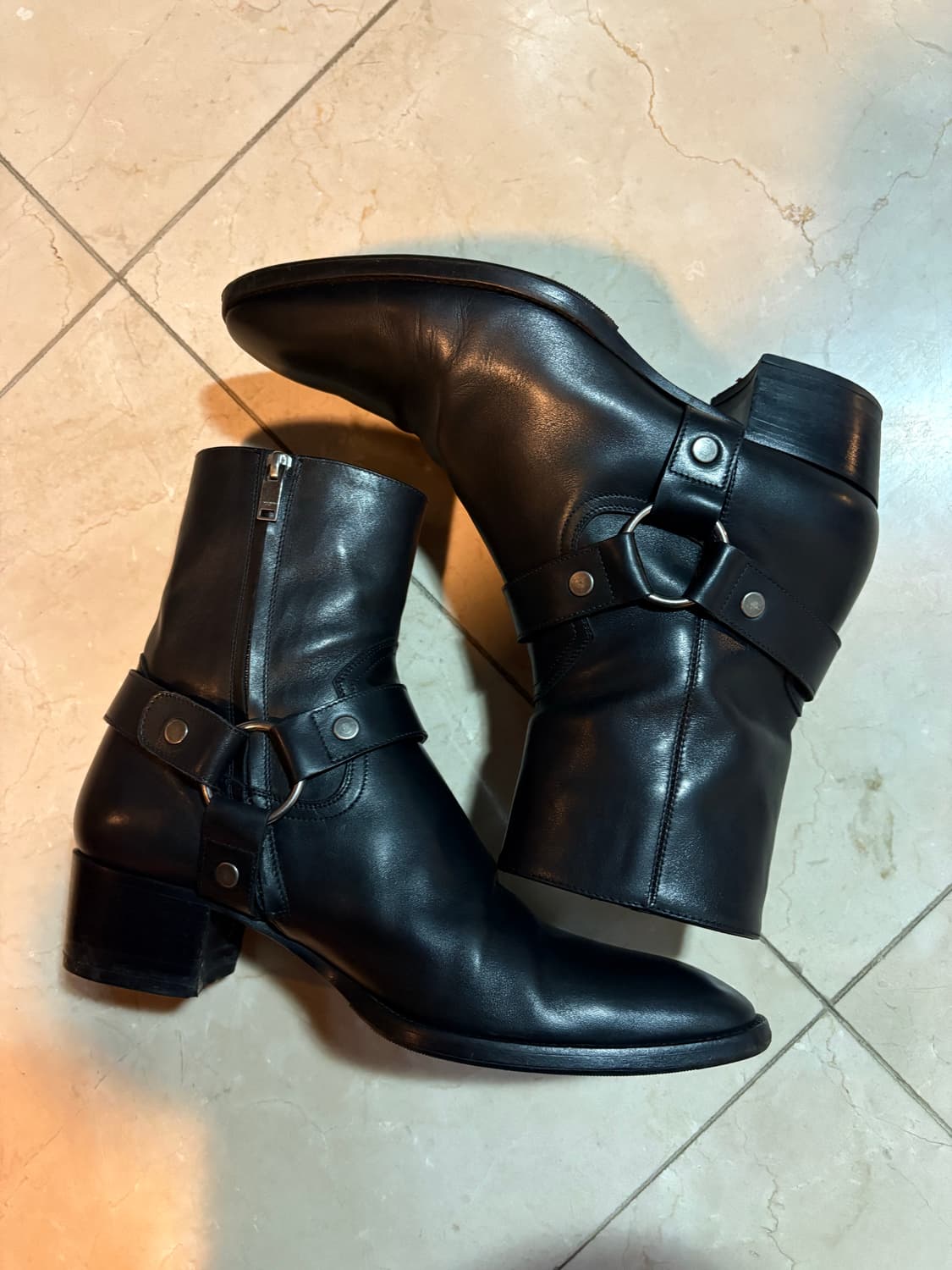 생로랑 모터사이클 와이어트 하네스 블랙 레더 부츠 43사이즈 상품이미지2