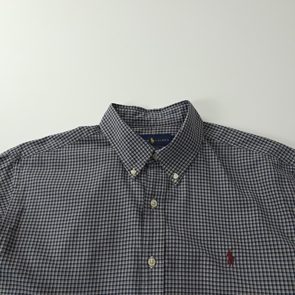 CK305 XL 폴로 00s 네이비 마이크로 타탄체크 셔츠 남방 상품이미지2