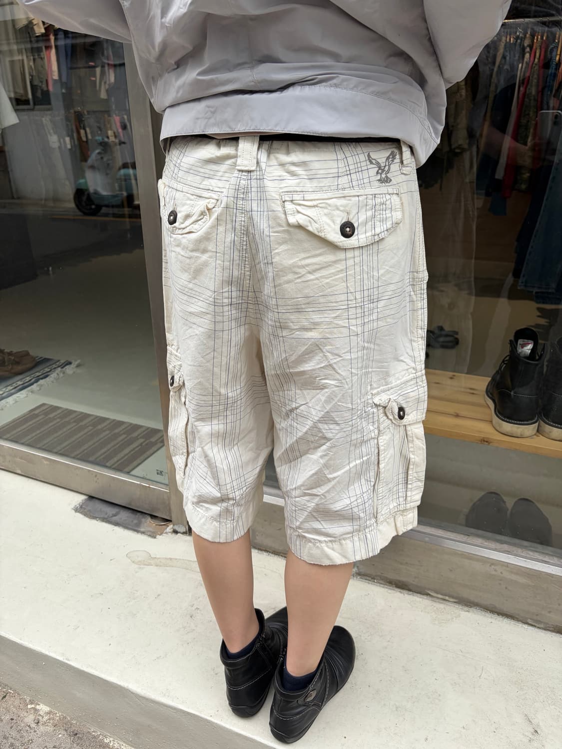 30) American Eagle 화이트 체크 카고 쇼츠 상품이미지5