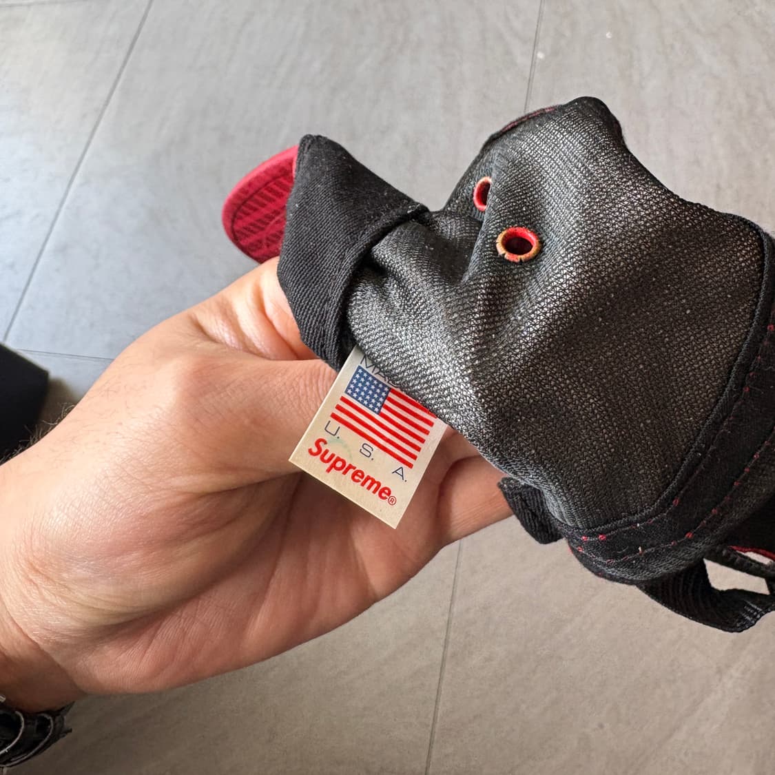 17SS 슈프림 정품 메탈릭 체크 레드 체크 캡 상품이미지7