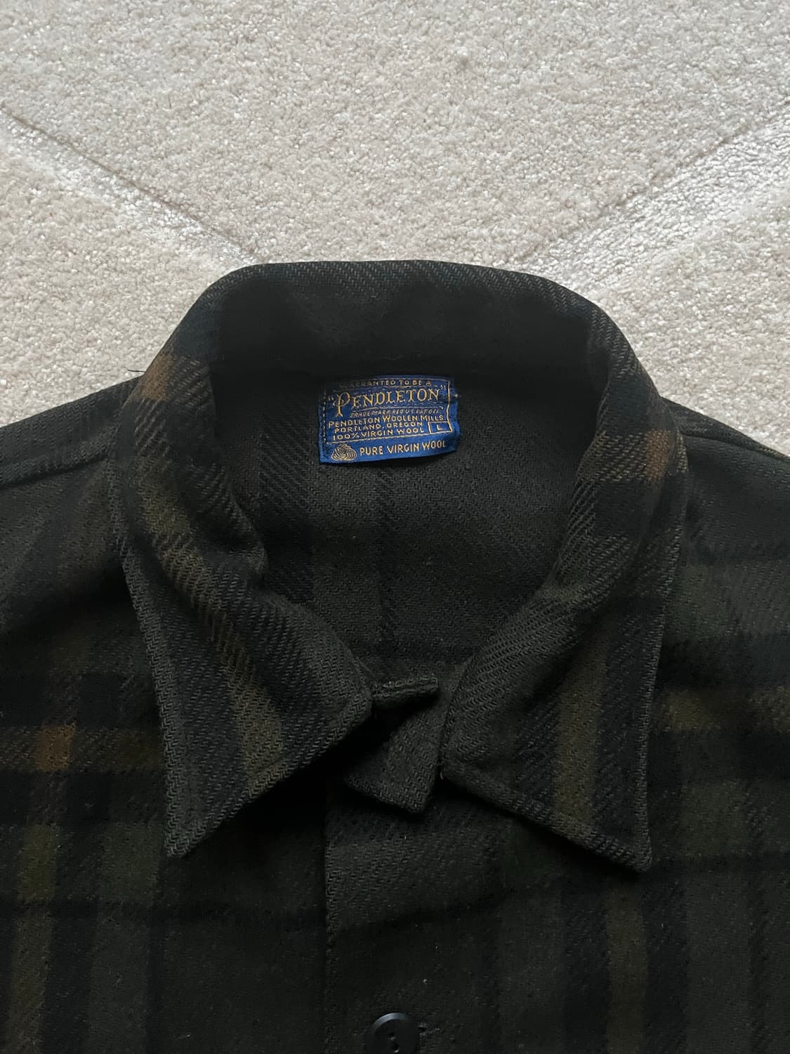 80s 펜들턴 다크 플래드 버진 울 CPO 자켓 (103-105) 상품이미지3