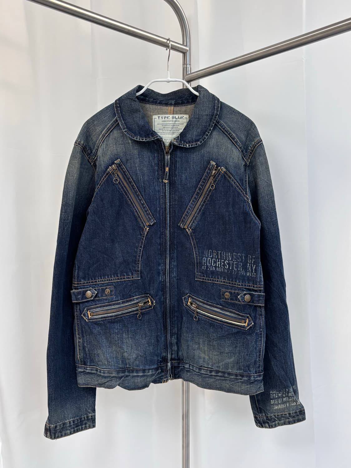 AVIREX 절개 레터링 데님 자켓 상품이미지1