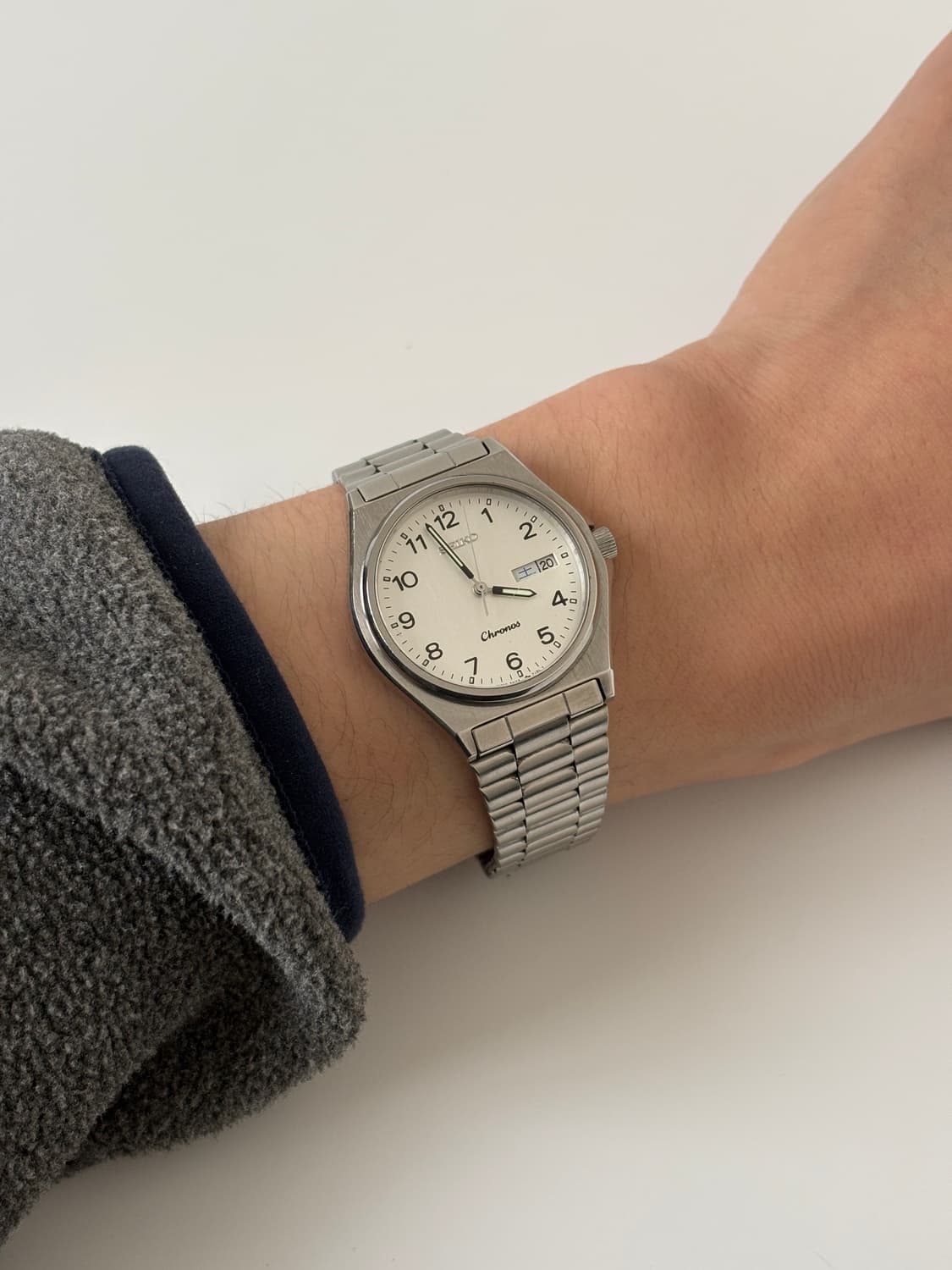 1980s Chronos Arabic Index Silver Quartz 상품이미지9