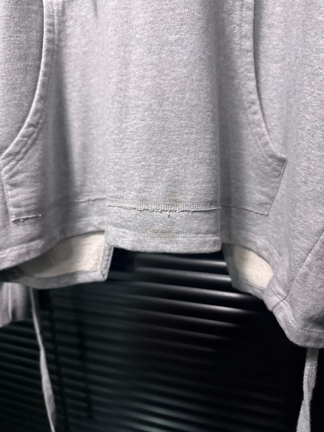 NOHANT 노앙 스웻 오버핏 후드 후디 레이어드 랩 끈 그레이 회색 S 상품이미지5