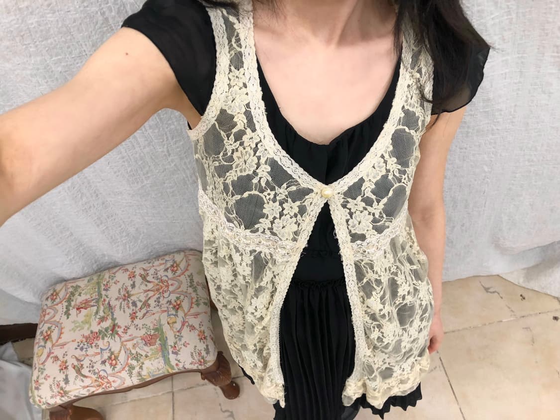 yellow lace vest 상품이미지2