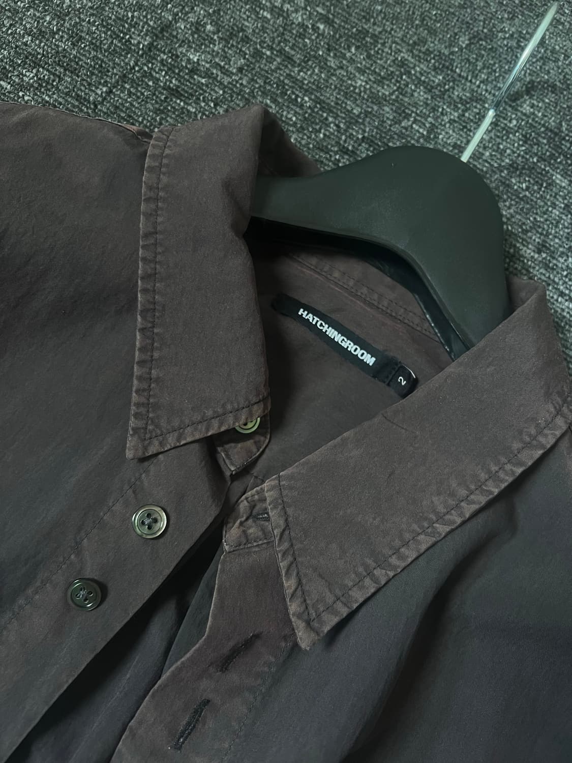 Hatchingroom rana shirt over dyed brown 상품이미지5