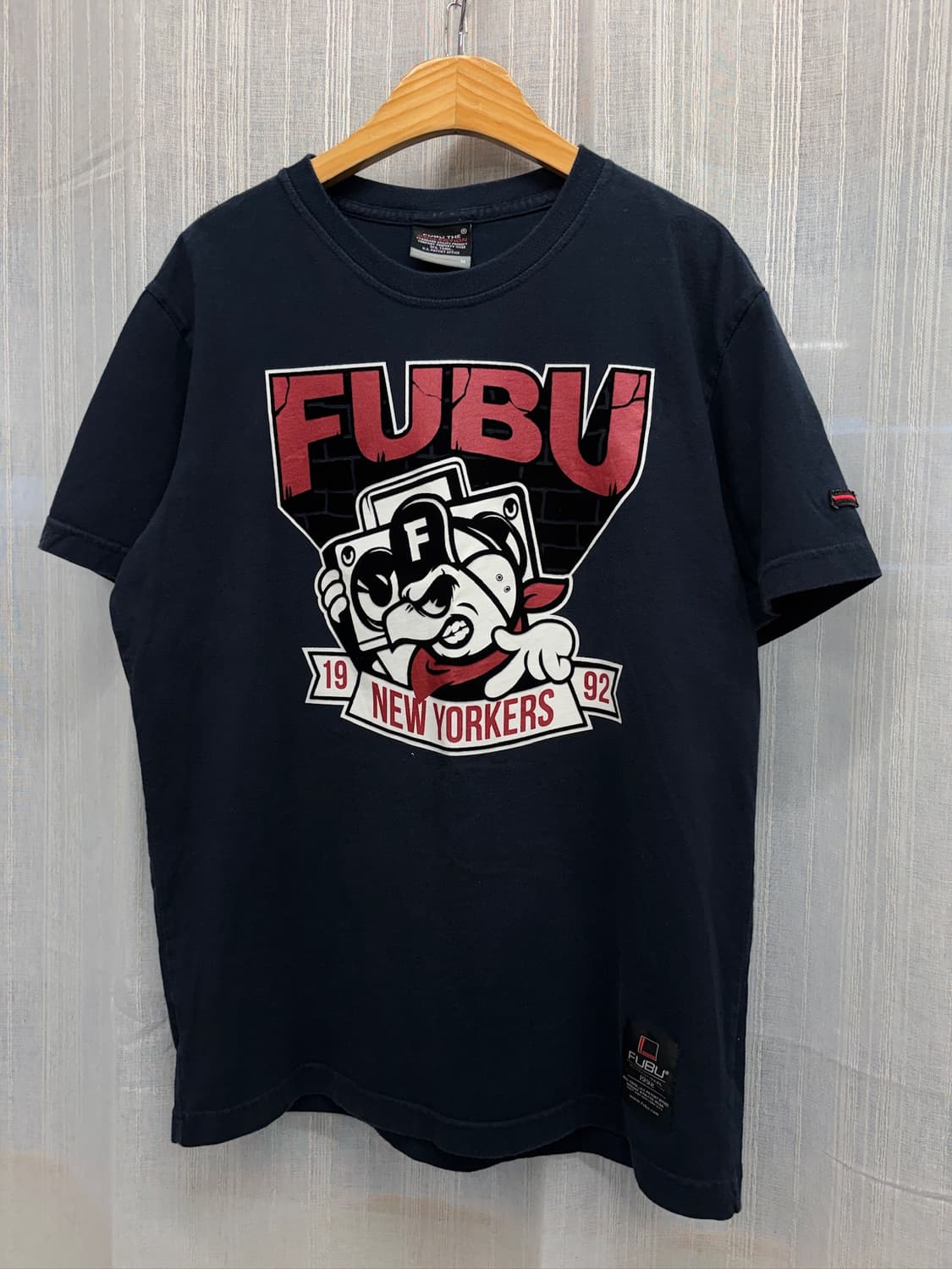 90s FUBU 후부 뉴욕양키스 빈티지 프린팅 반팔티 상품이미지1