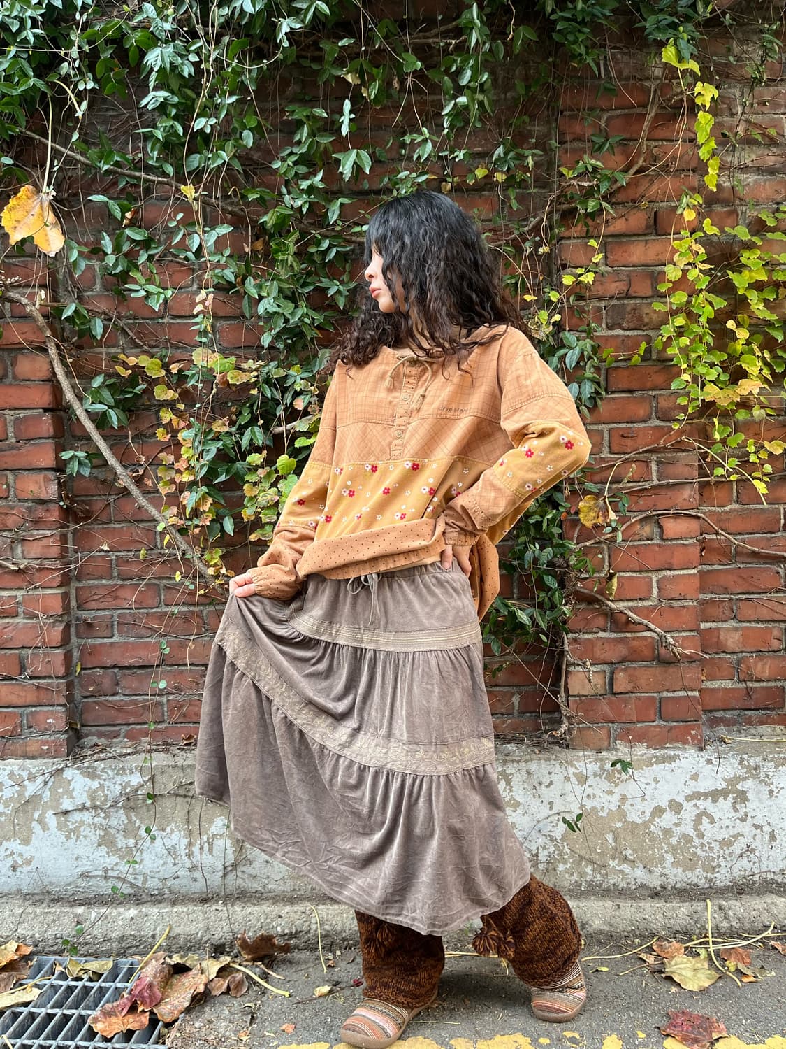 데일리무드 미디 스커트 상품이미지3