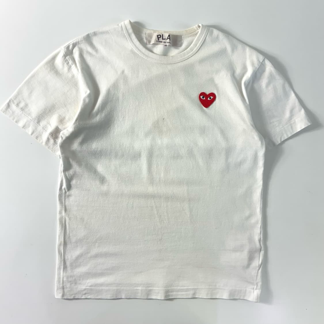Comme des garcons  꼼데가르송 스몰하트 화이트 반팔티셔츠  상품이미지1