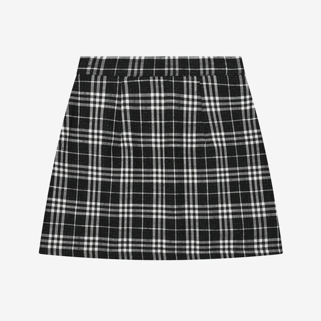 [새상품] 큐리티 GLITTER CHECK MINI SKIRT_BLACK 상품이미지3