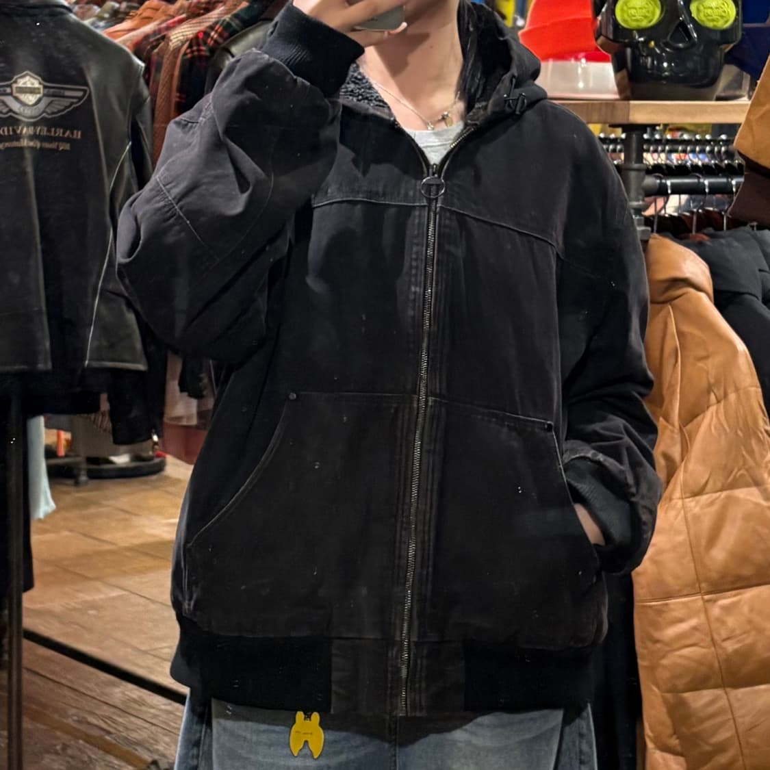 [HI] VTG 후드 워크자켓 블랙데님 상품이미지2