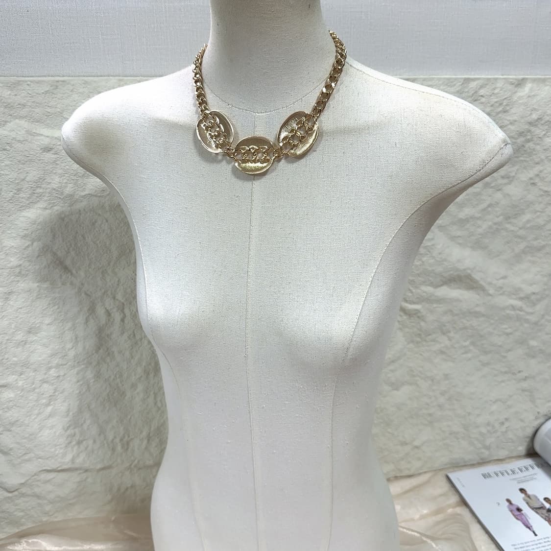 빈티지 메탈링 쿠바체인 목걸이 상품이미지1