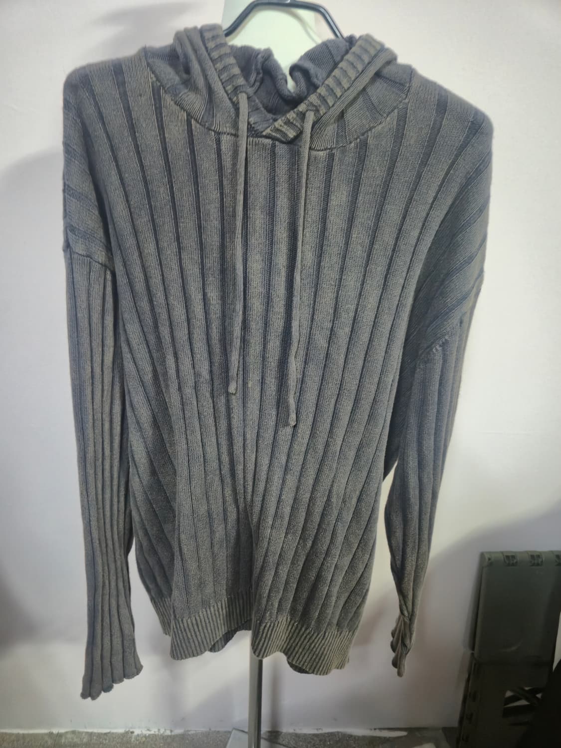 비바스튜디오 골지 니트 후드티 그레이 상품이미지1