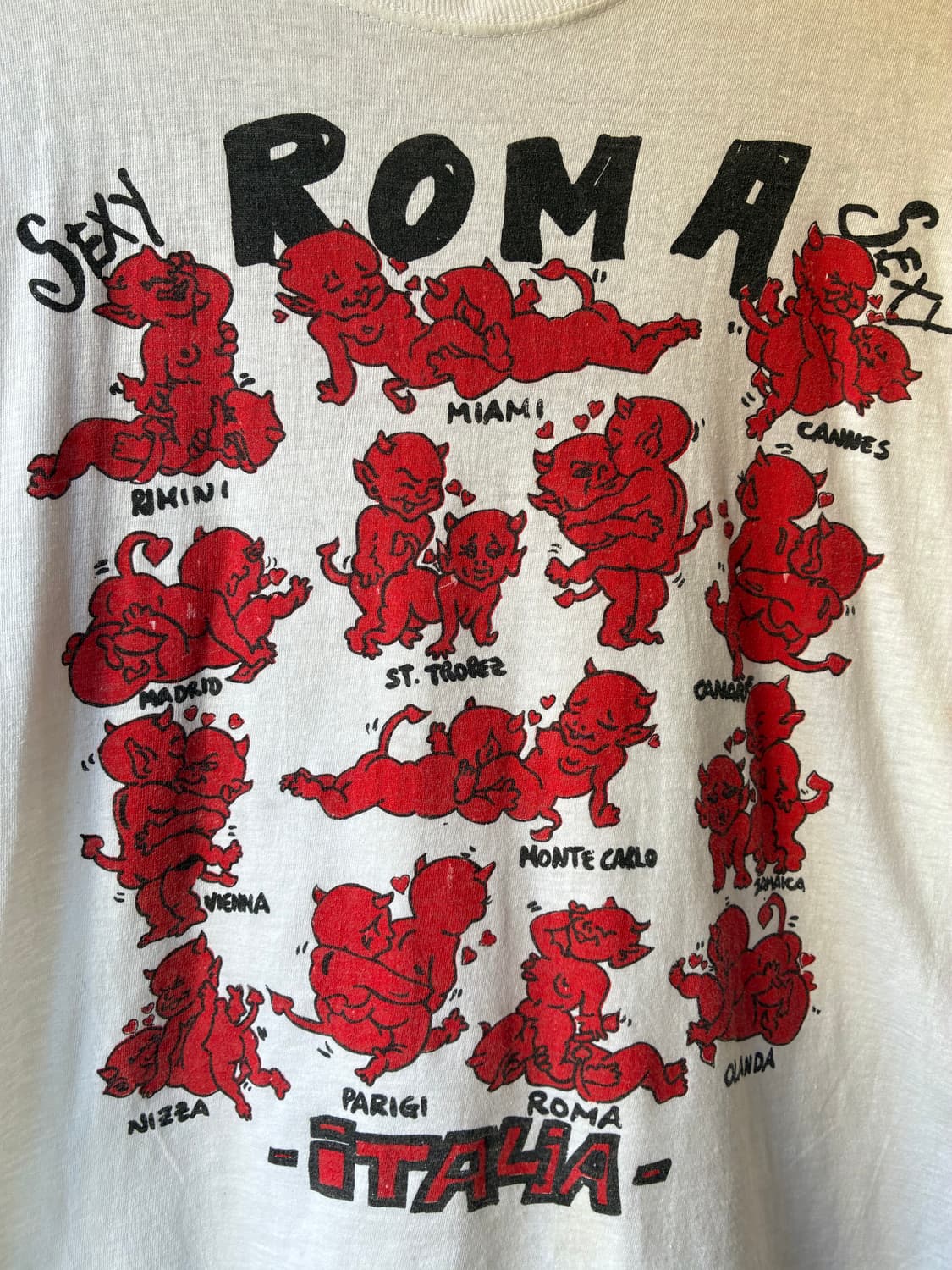 80~ 90s Sexy Devil Graphic T-shirt 상품이미지5