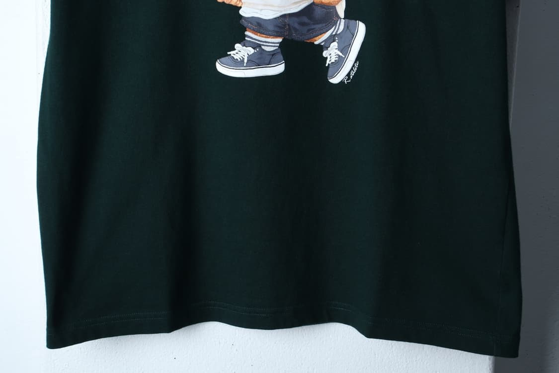 (L-XL) 스파오 반팔 티셔츠 빅로고 곰돌이 그린 올드스쿨-H32270 상품이미지4