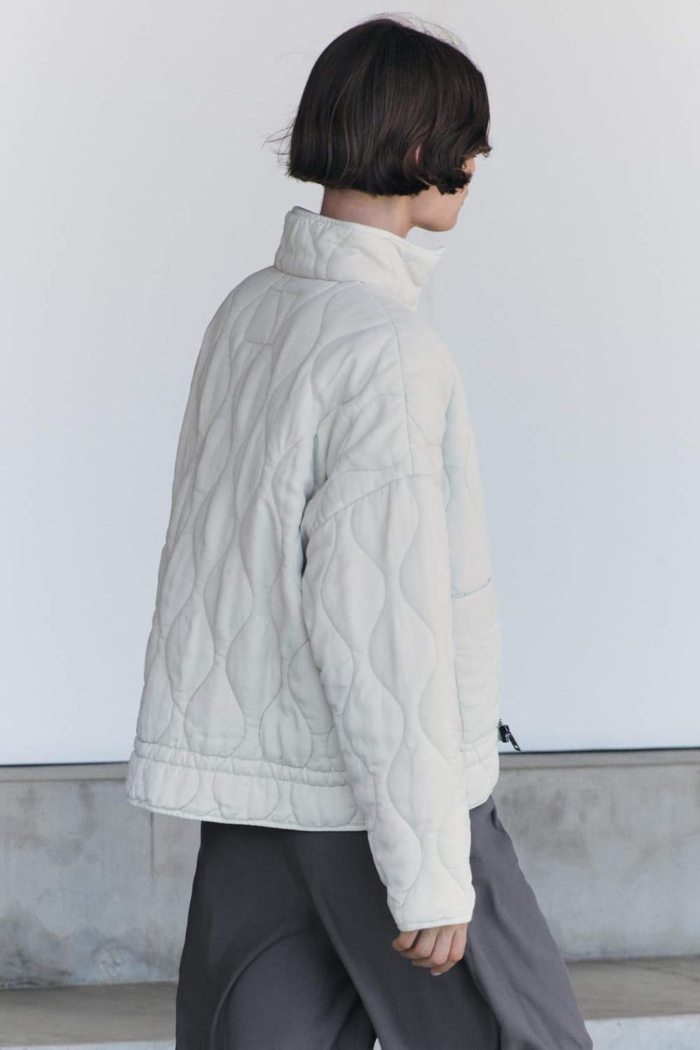 [M] ZARA 자라 빈티지 워싱 피그먼트 다잉 퀼팅 패딩 점퍼 상품이미지5