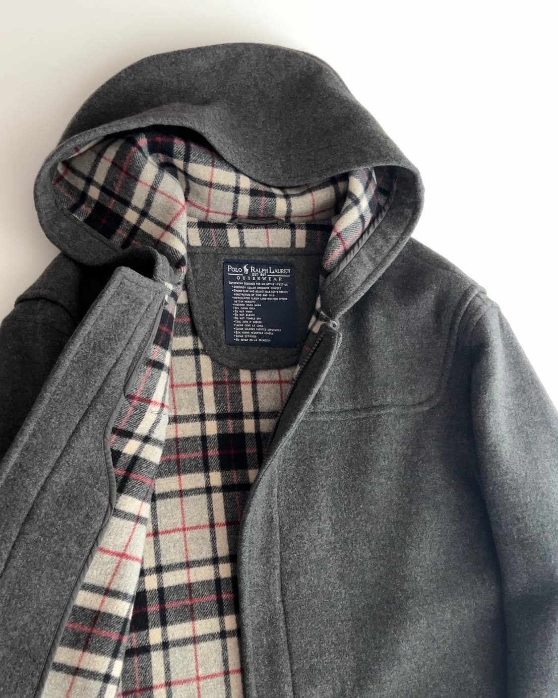 폴로 랄프로렌 차콜 후드 더플 코트 XL 상품이미지2