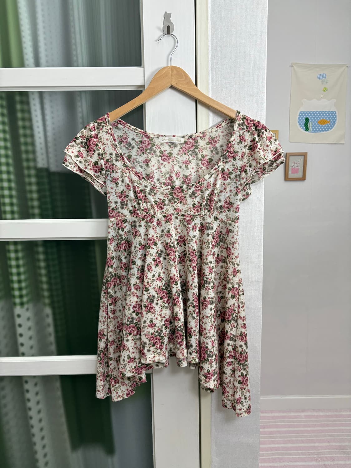 플라워 언발 블라우스 상품이미지1