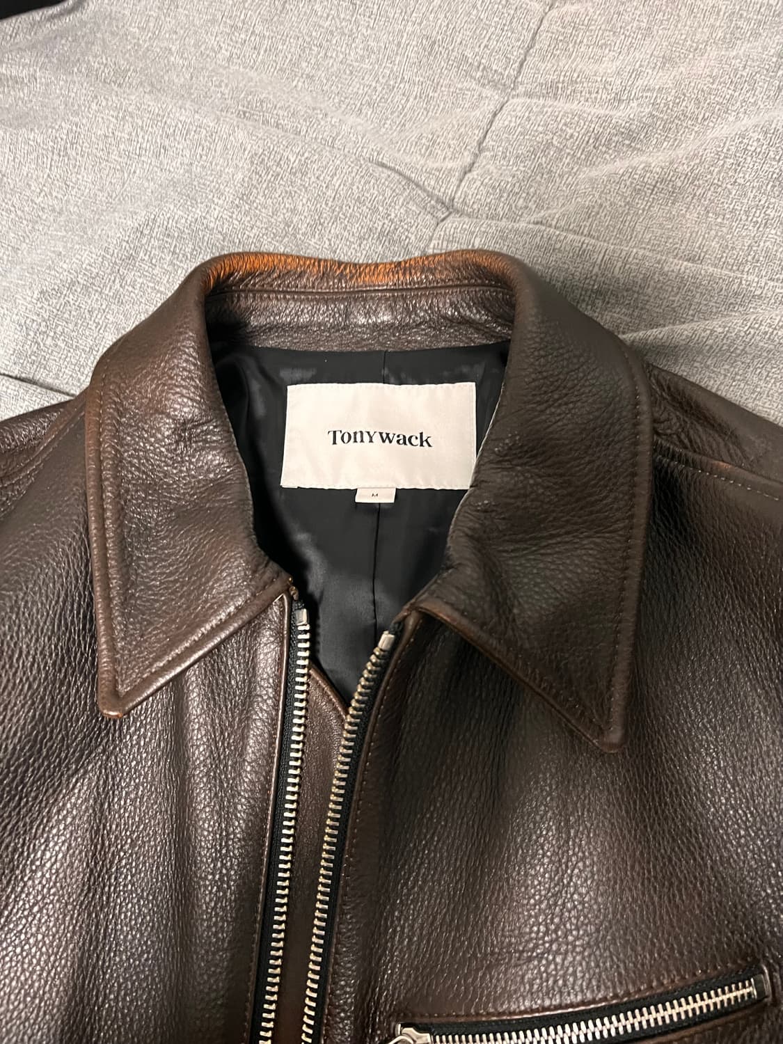 (M) 토니웩 24fw 브라운 레더 자켓 상품이미지4