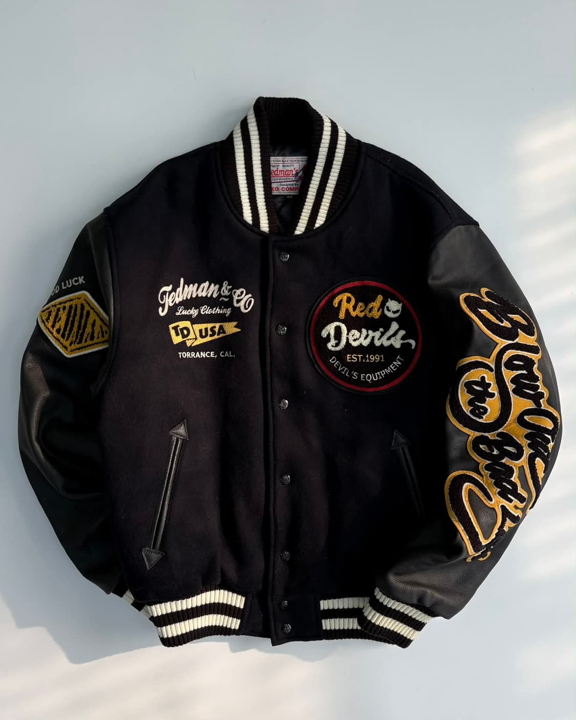 [44] 테드컴퍼니 테드맨 가죽 바시티 자켓 상품이미지1