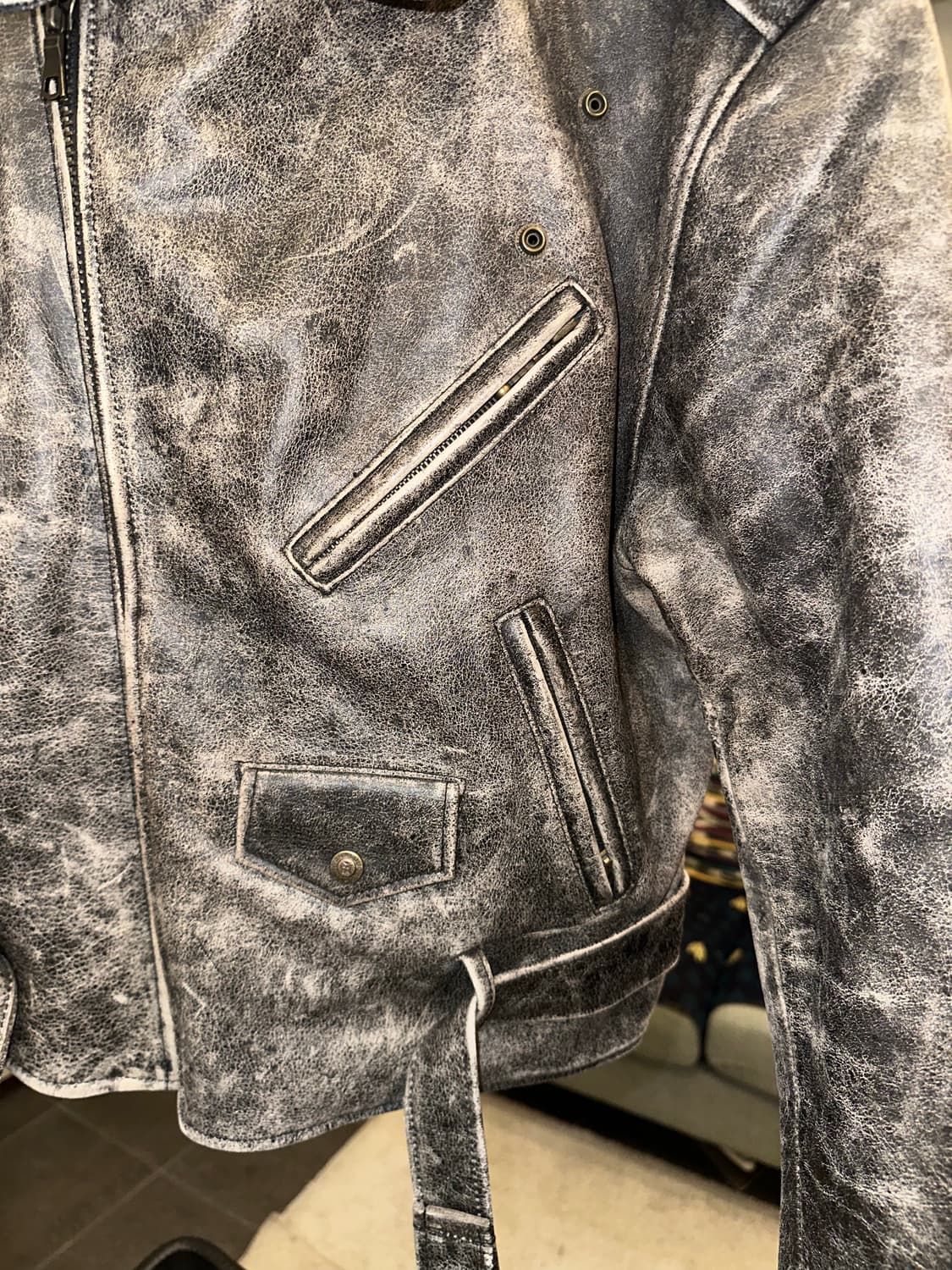 90’s Japanese Cow-leather aged rider JK 상품이미지7