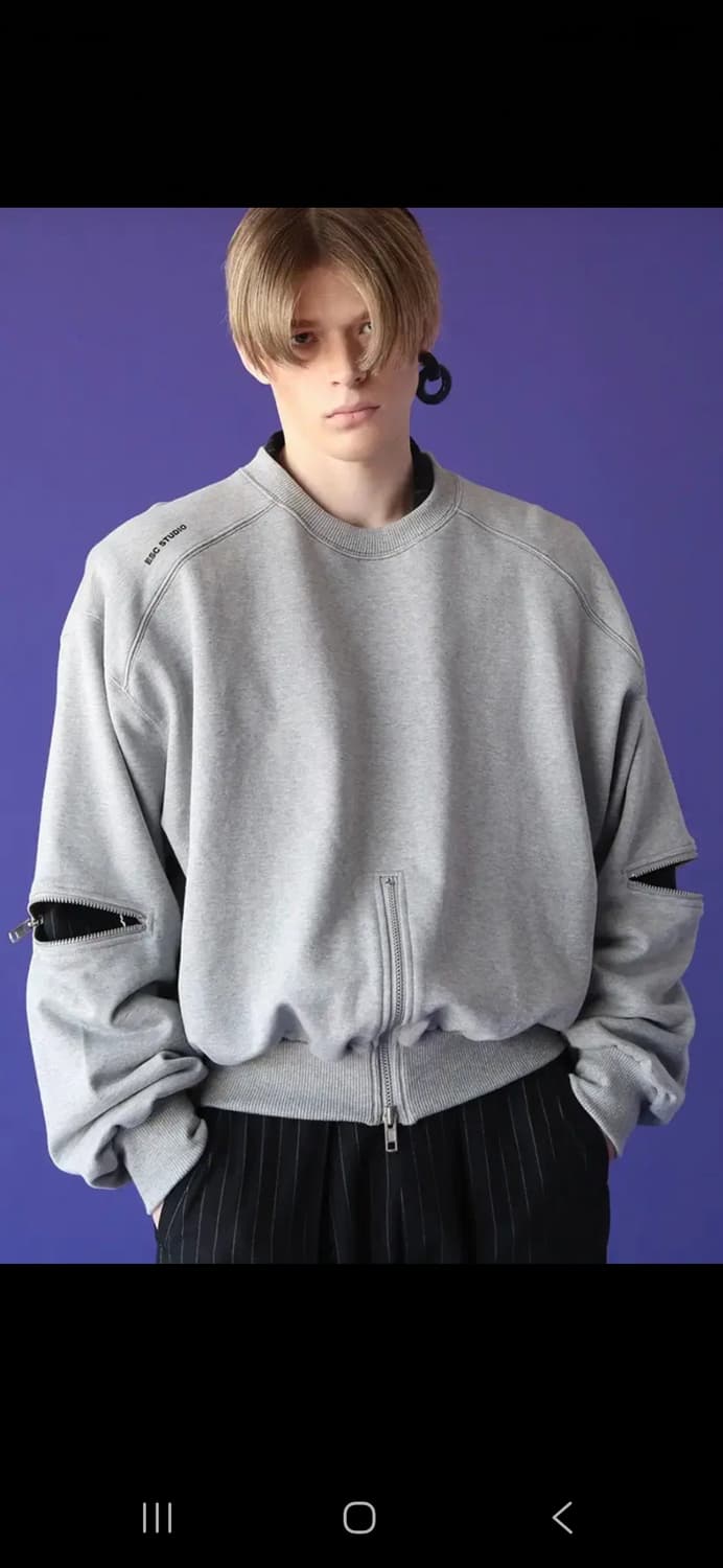 Esc 스튜디오 지퍼디테일 가오리핏 맨투맨 프리 상품이미지6