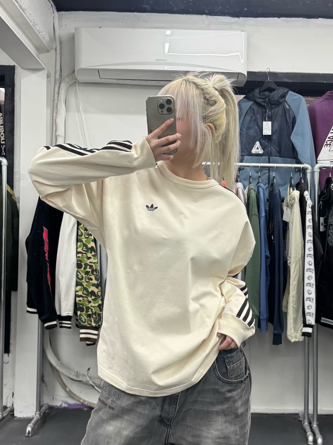 아디다스 파이어버드 아이보리 롱슬리브 상품이미지5