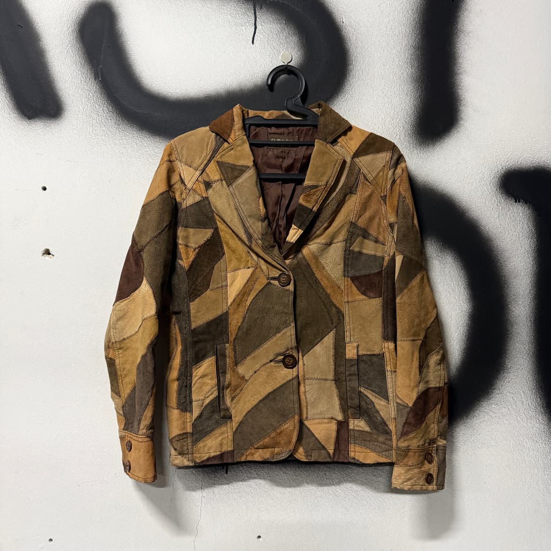 VTG 빈티지 돈피 스웨이드 패치워크 가죽 자켓 상품이미지1