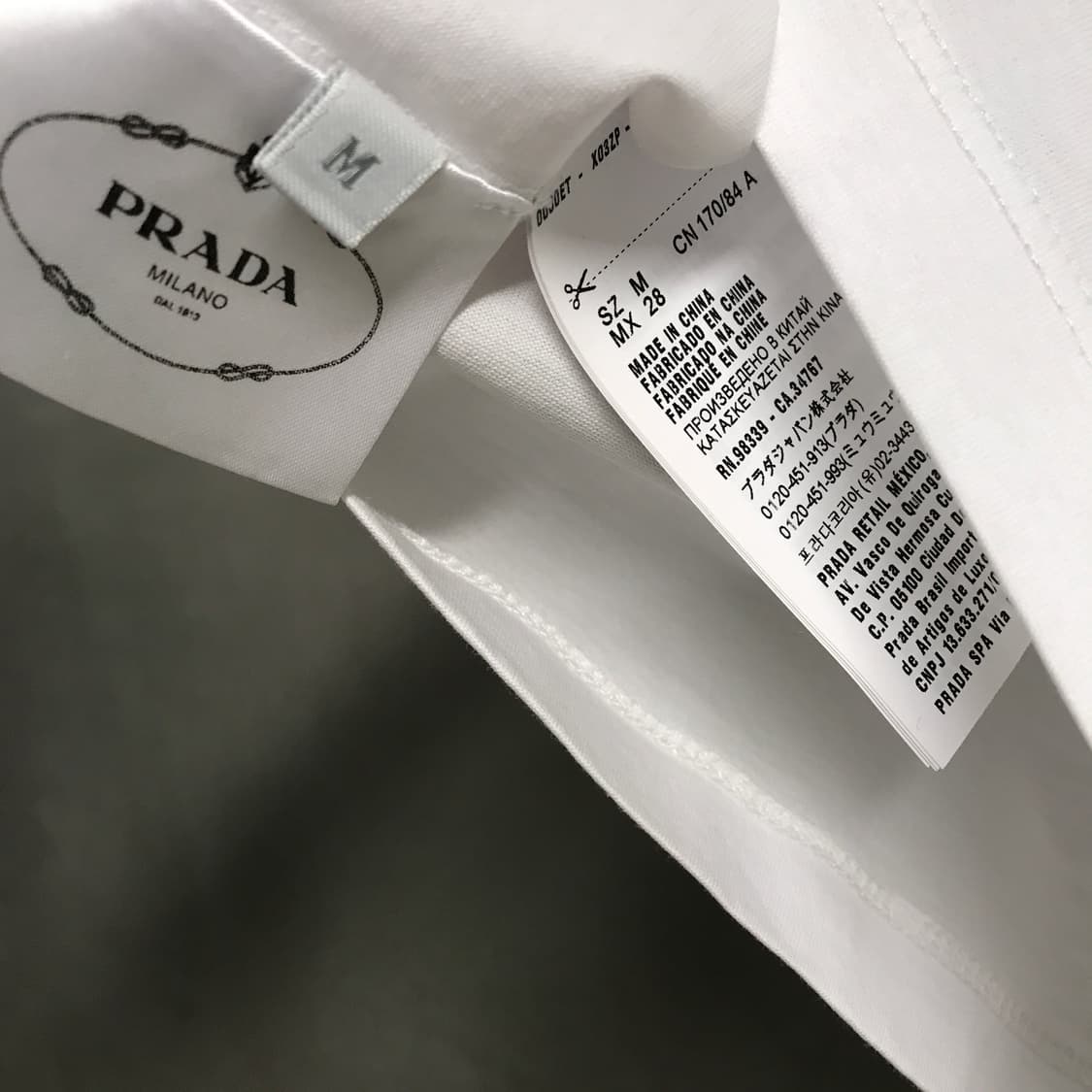 프라다 화이트 반팔 티셔츠 M(W) 상품이미지6