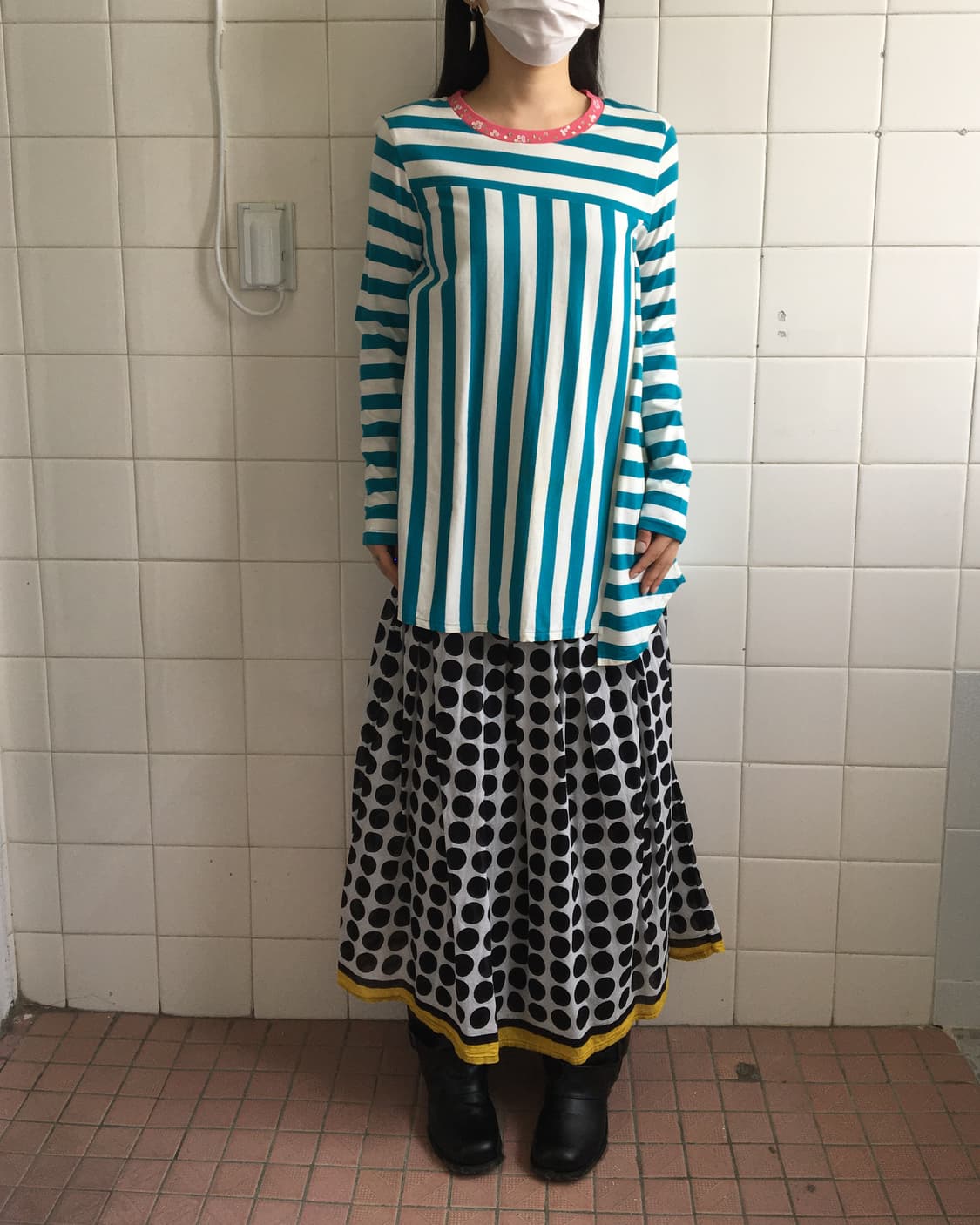 Stripe pattern mixed sleeve 상품이미지7