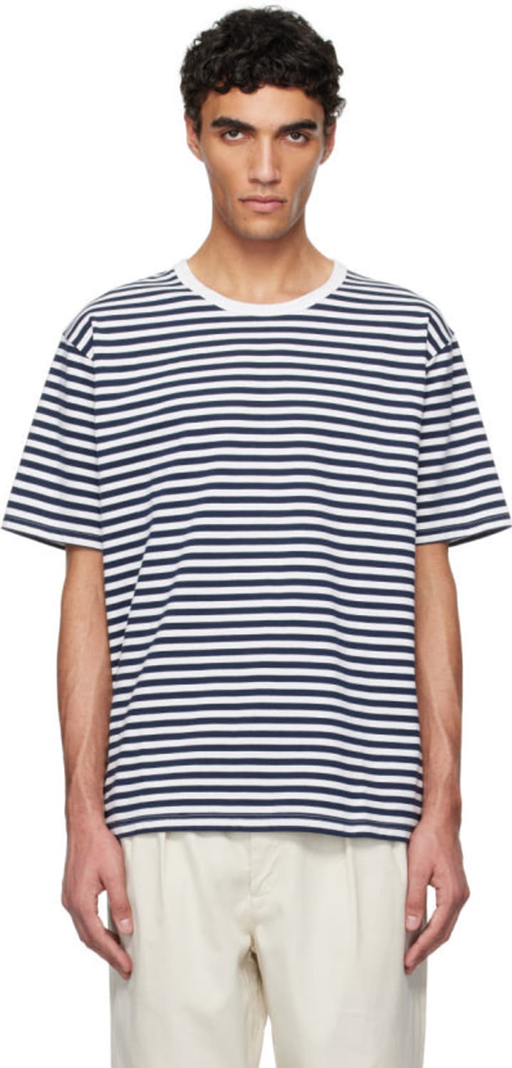 나나미카 쿨맥스 스트라이프 저지 반팔티 xl 사이즈 네이비 상품이미지1