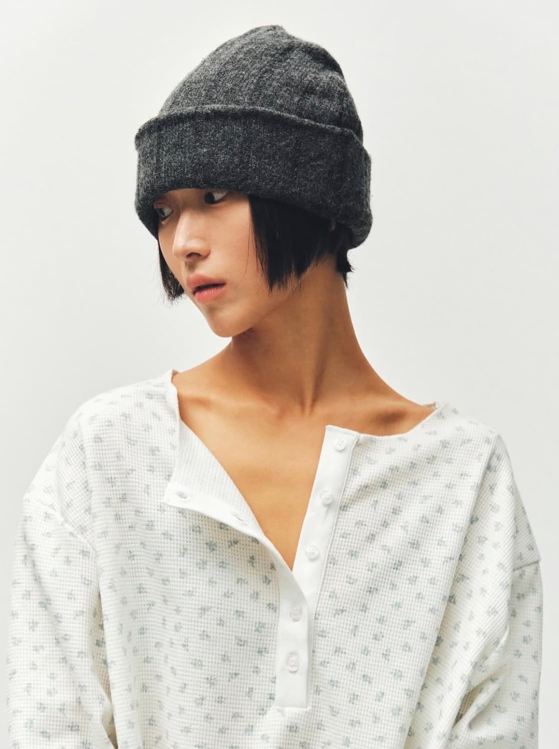 PLZproject OVER-RIBBED BEANIE, CHARCOAL 상품이미지3