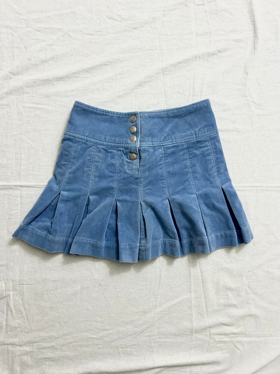 비비안웨스트우드 블루 벨벳 플리츠 미니 스커트 상품이미지4