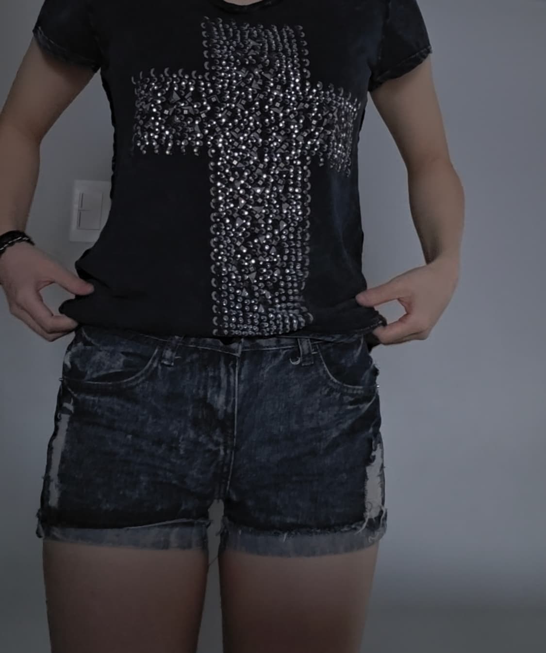 Y2k black 숏팬츠 상품이미지4