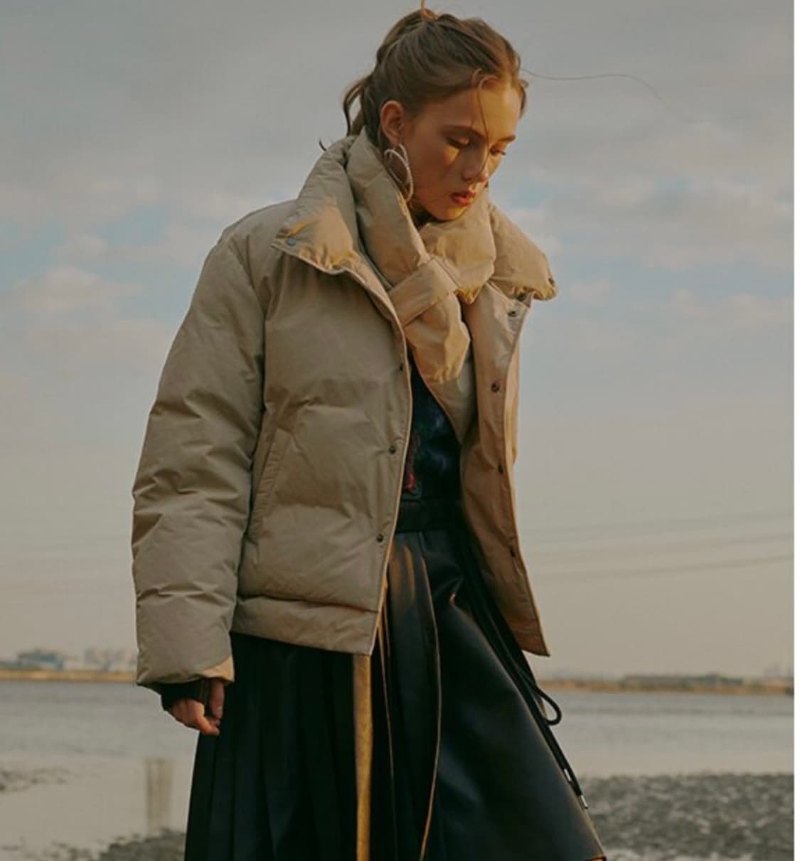 프론트로우x메종마레 머플러 구스 다운 패딩 상품이미지2