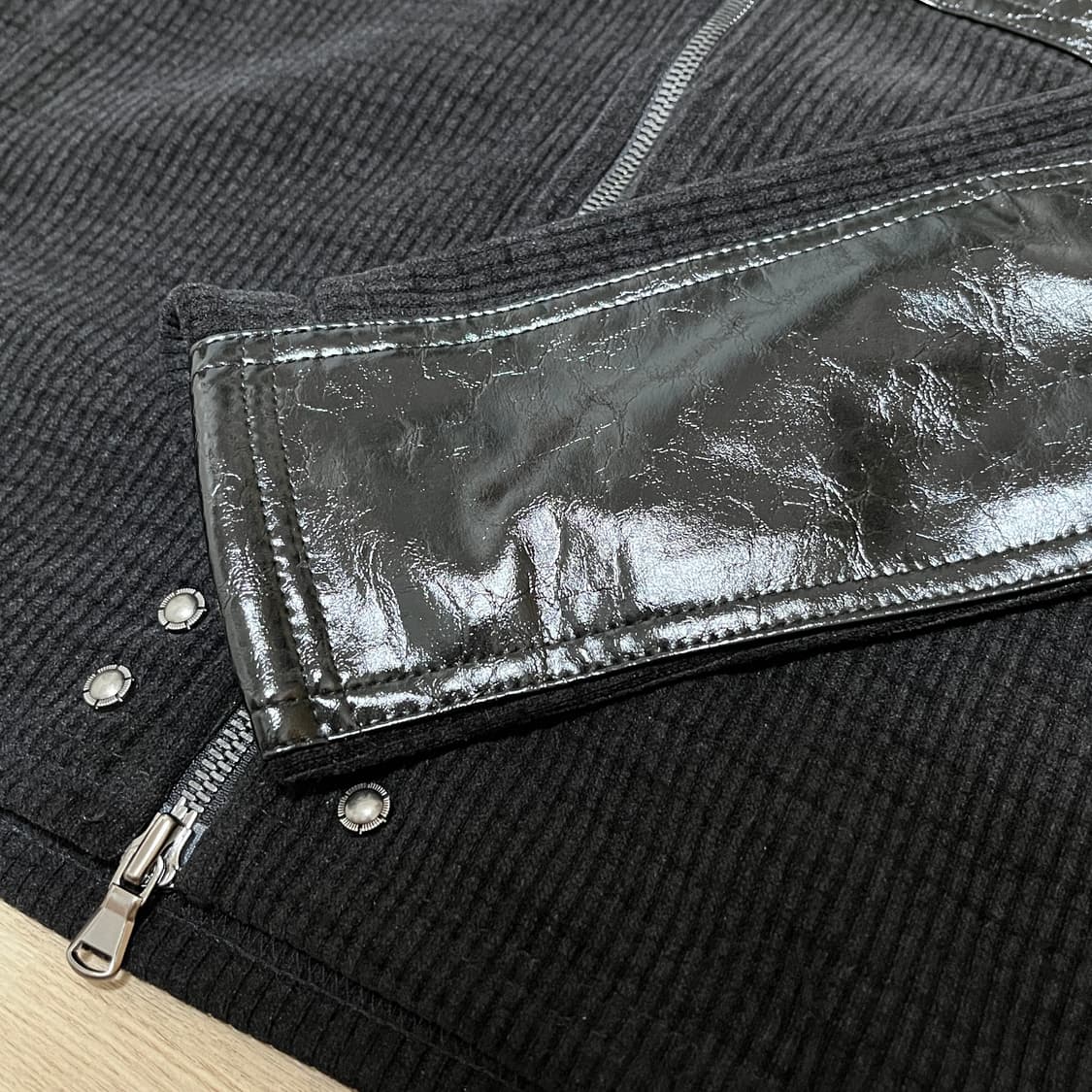 Op. 03 COMBAT LEATHER PATCH KNIT-ZIP 상품이미지5