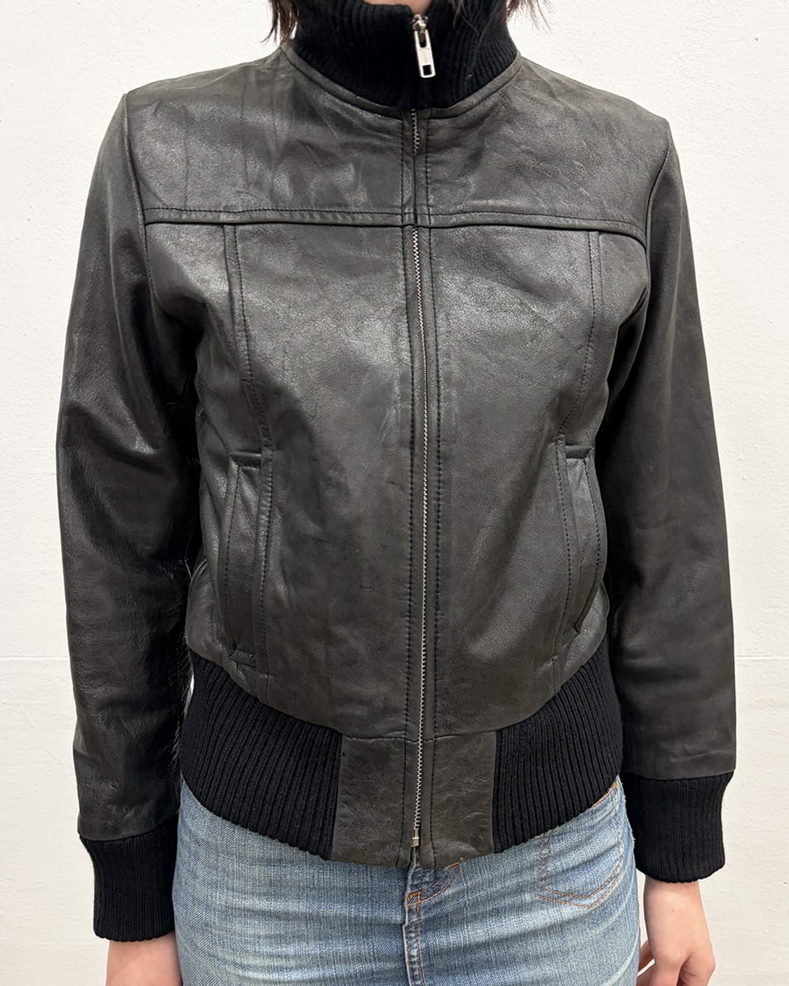 빈티지 카우 레더 블루종 상품이미지4