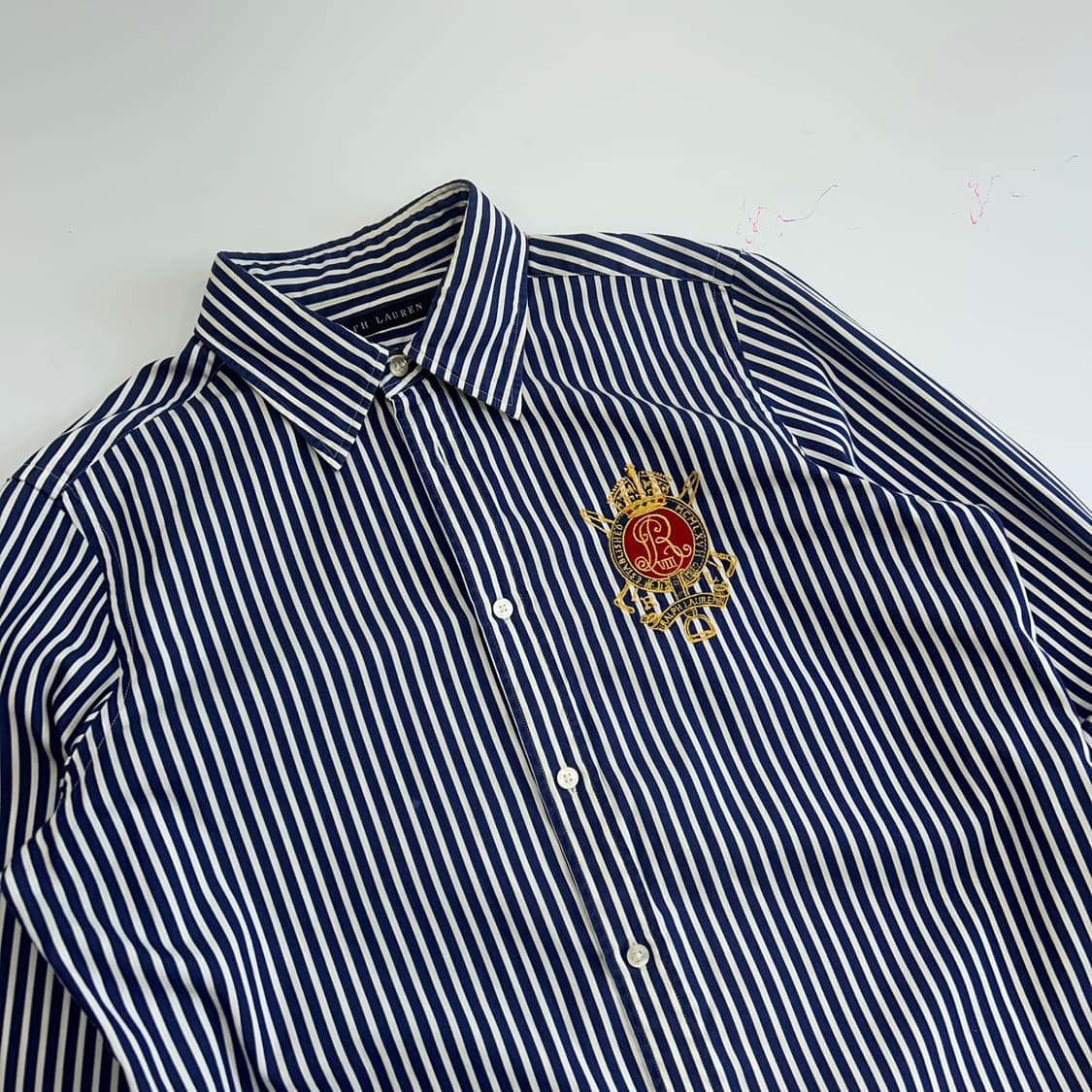 Polo 폴로 문장 로고 스트라이프 네이비 셔츠 상품이미지4
