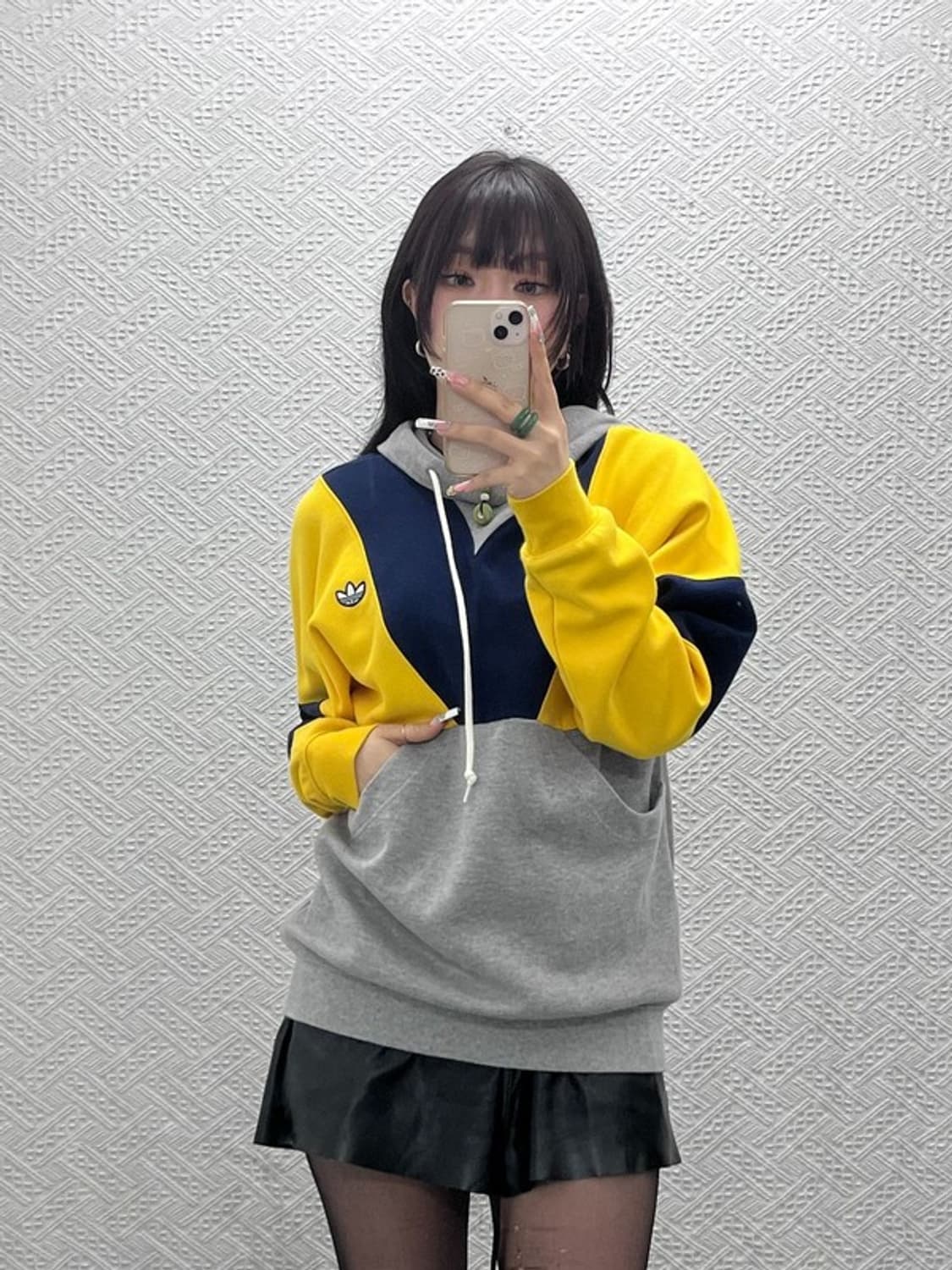 아디다스 올드스쿨 레트로 키치 컬러블럭 후드티 S C11069 상품이미지2