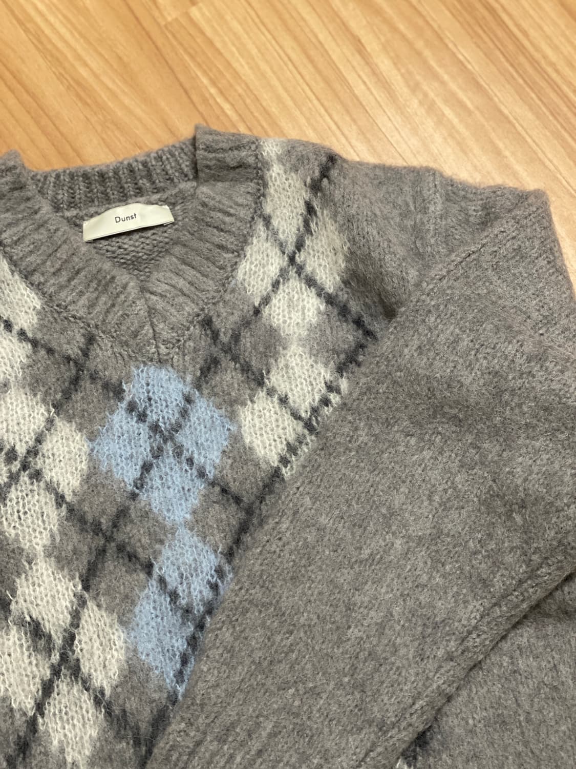 DUNST 알파카 아가일 브이넥 스웨터 xs 상품이미지3