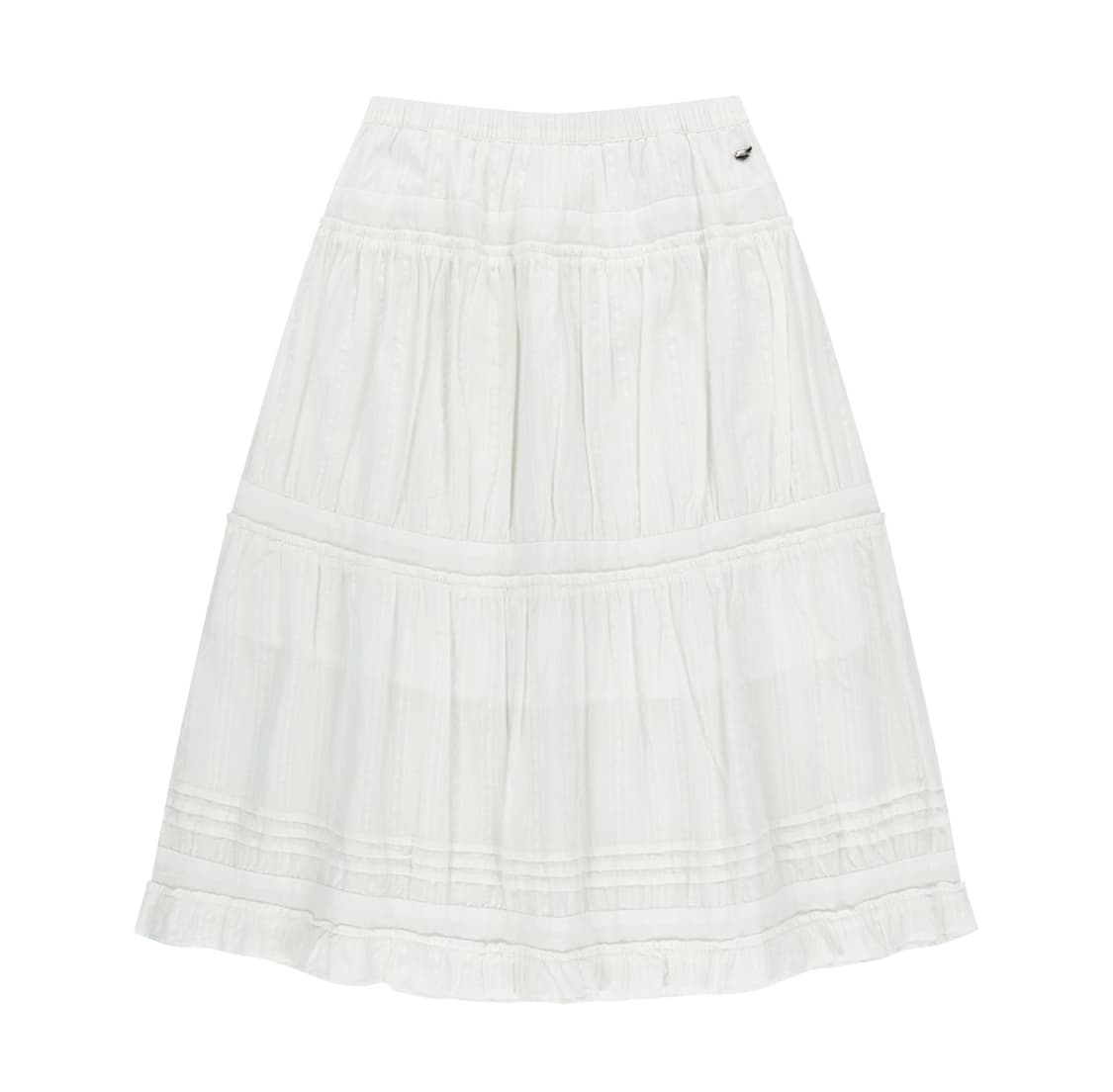 SHIRRING MIDI SKIRT WHITE 상품이미지1