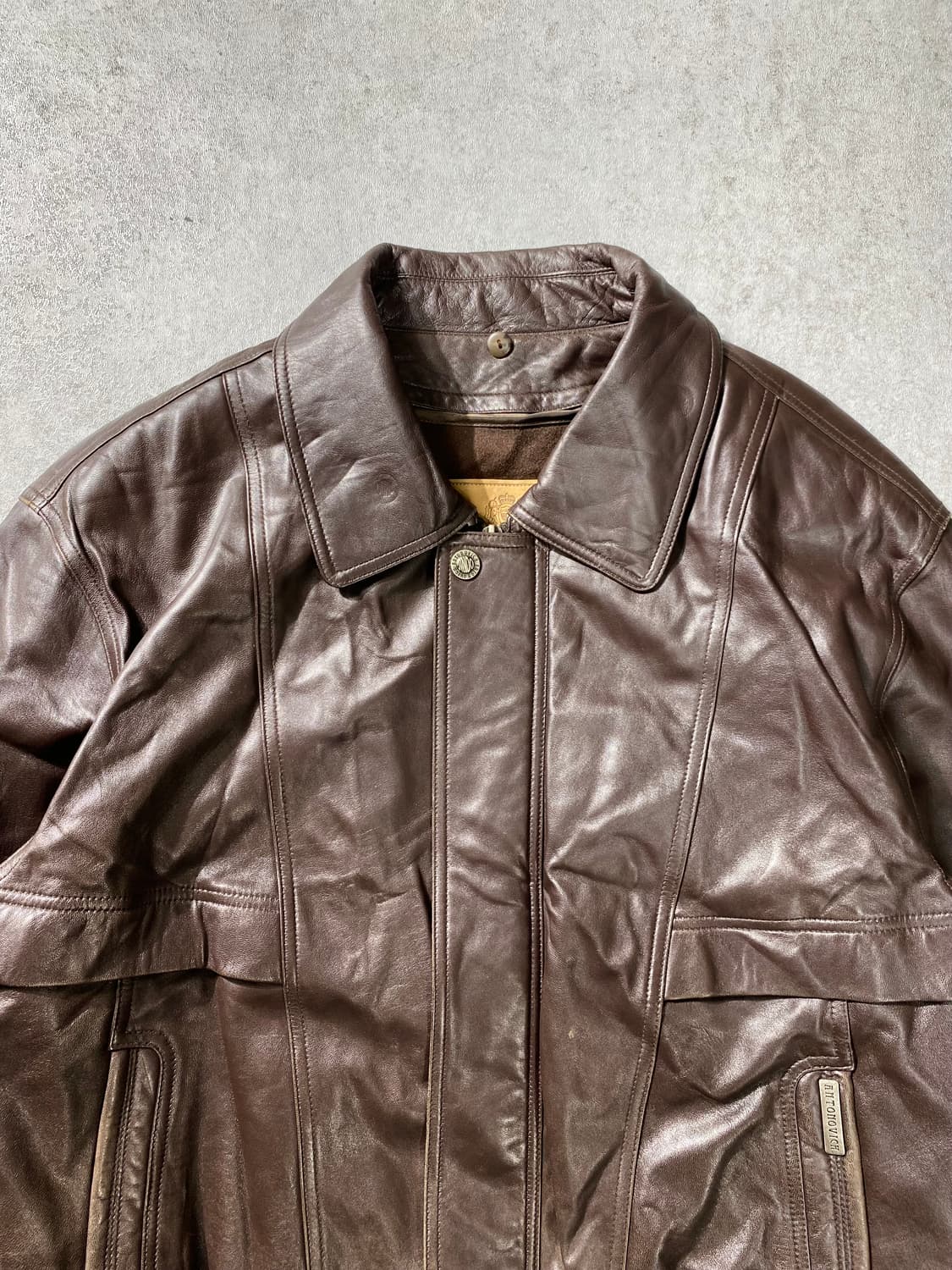 [XL] 90s Antoniovich 브라운 양가죽 레더자켓 상품이미지2
