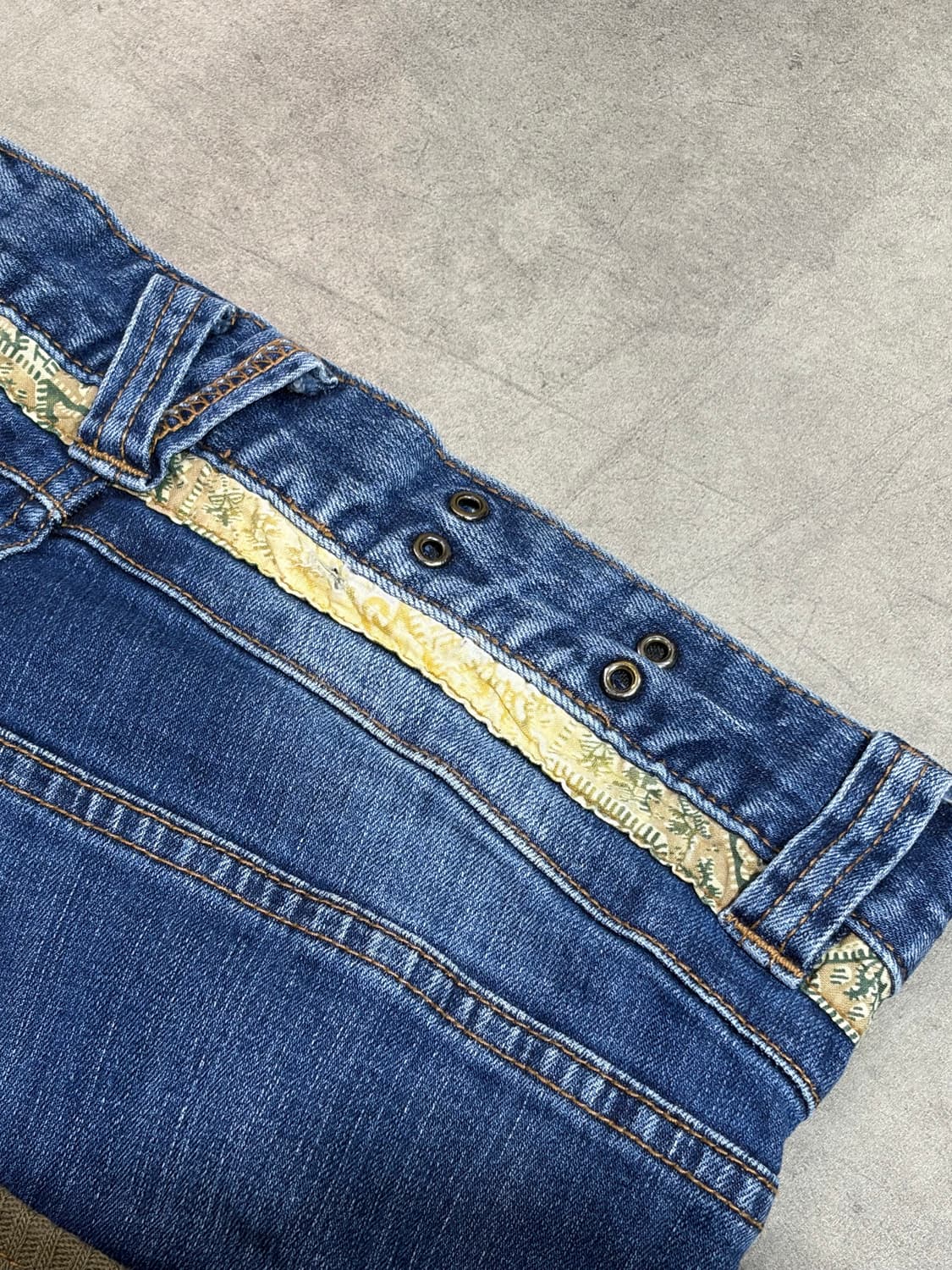 ppfm 락 펑크 패치워크 커브드 데님 팬츠 상품이미지9