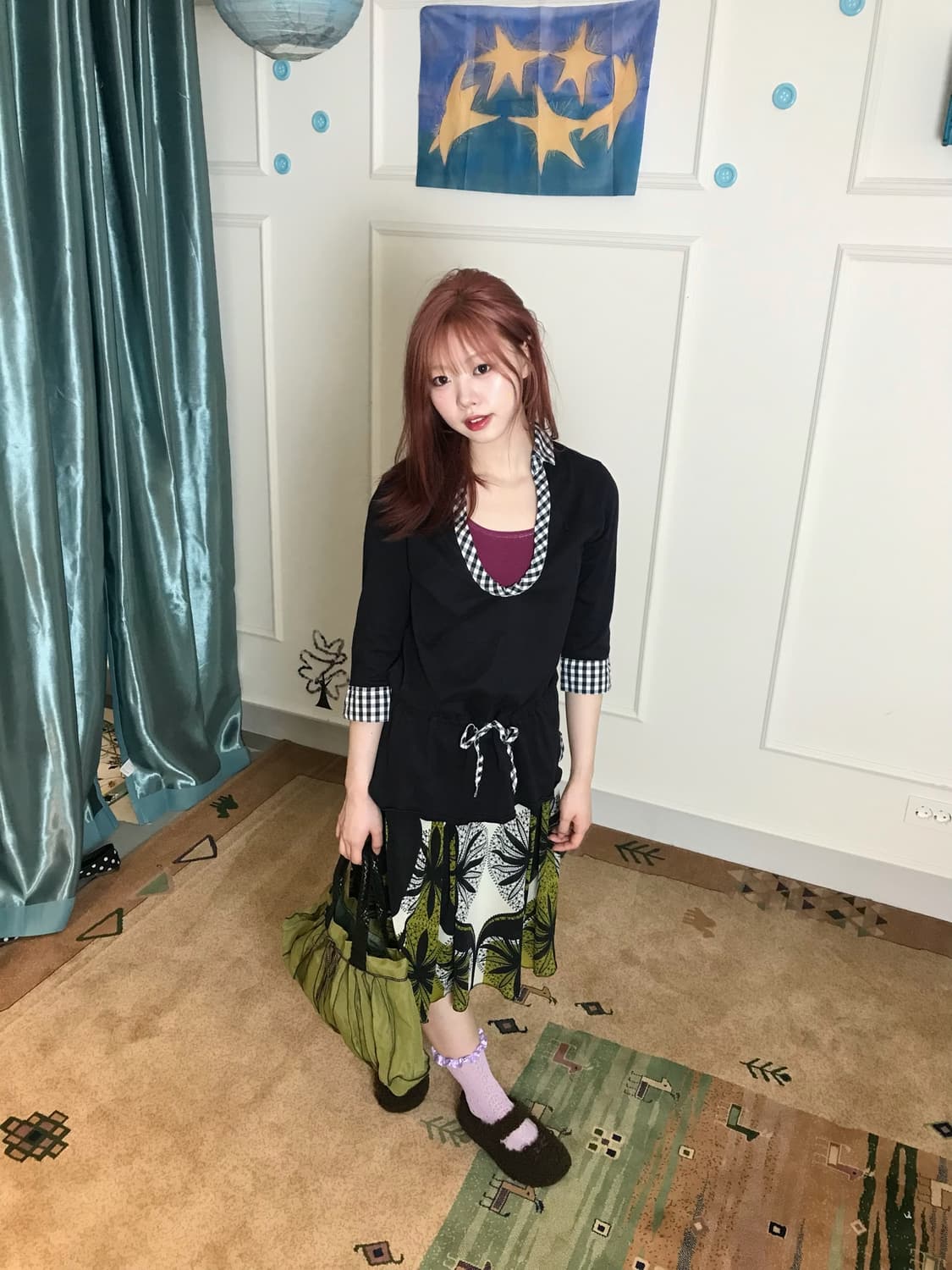 귀여운 빈티지 코디셋🍃 컬러조합이 너무 귀여운••🍇 상품이미지1