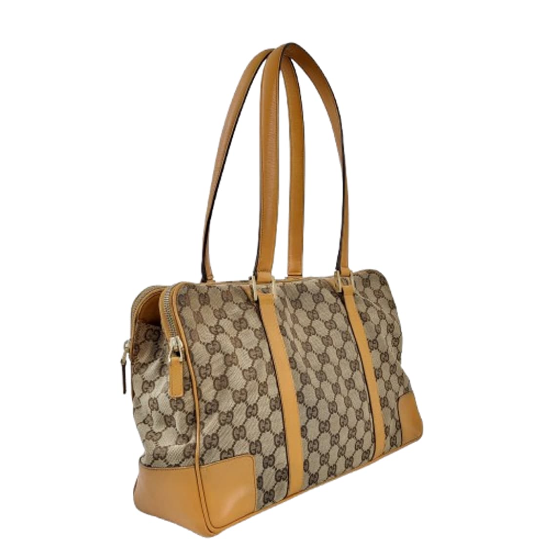 정품 구찌 빈티지 GG 로고 자가드 캔버스 토트/숄더백 상품이미지2