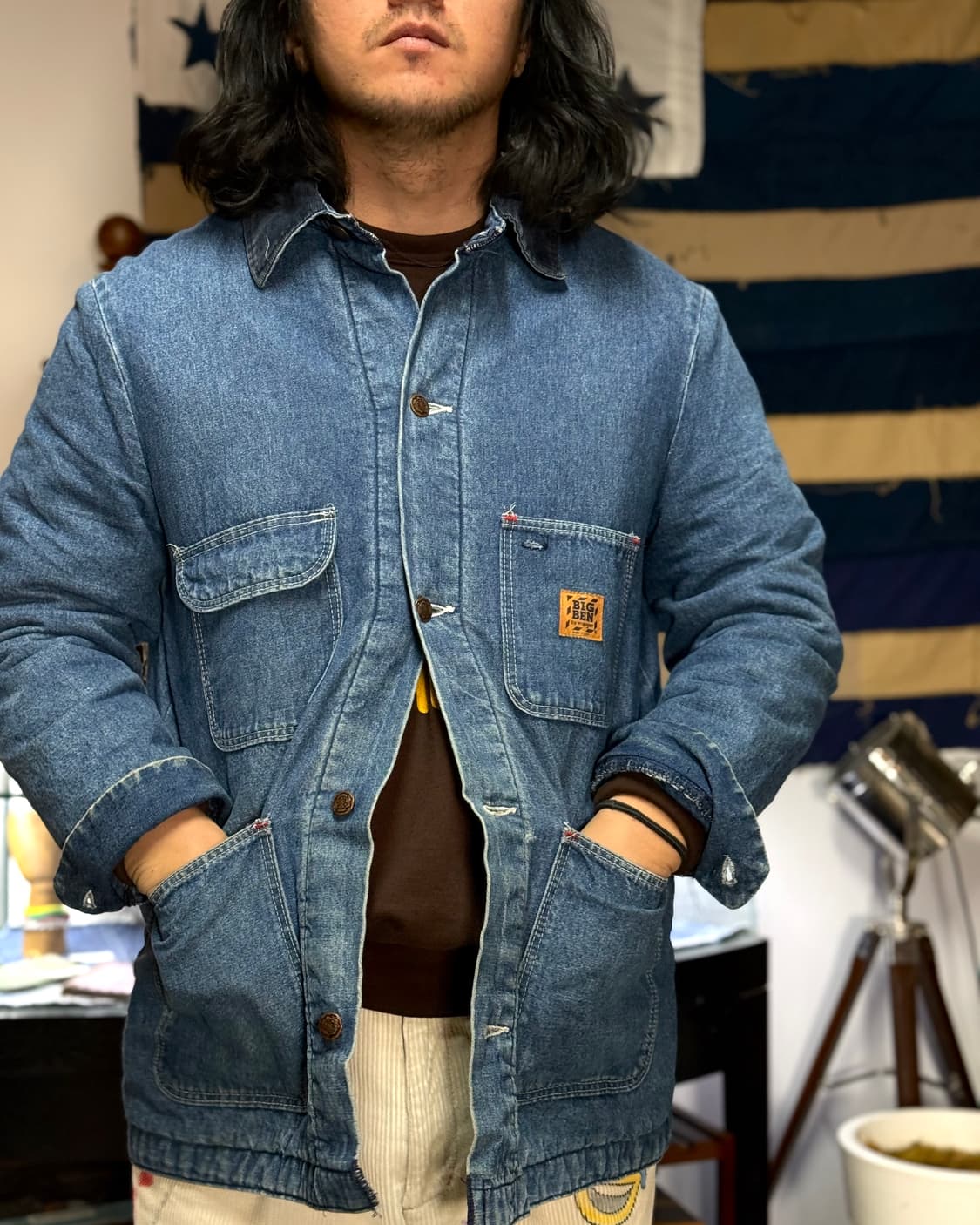 70-80‘s 빅밴 by 랭글러 블랑캣 라인드 데님 초어 자켓 40 상품이미지8