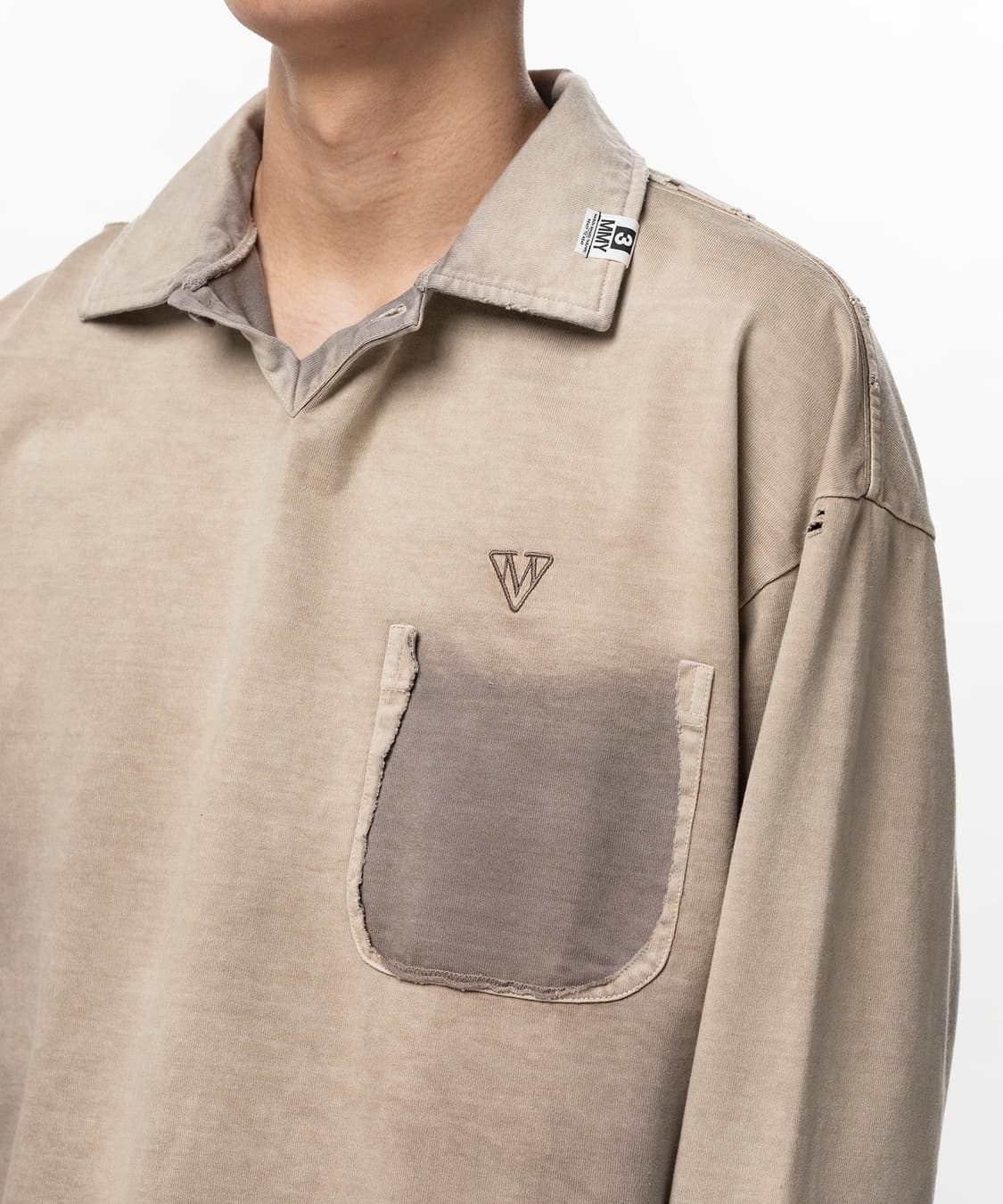 [50,52]미하라야스히로 26ss 선 페이드 폴로 티셔츠/베이지 상품이미지3