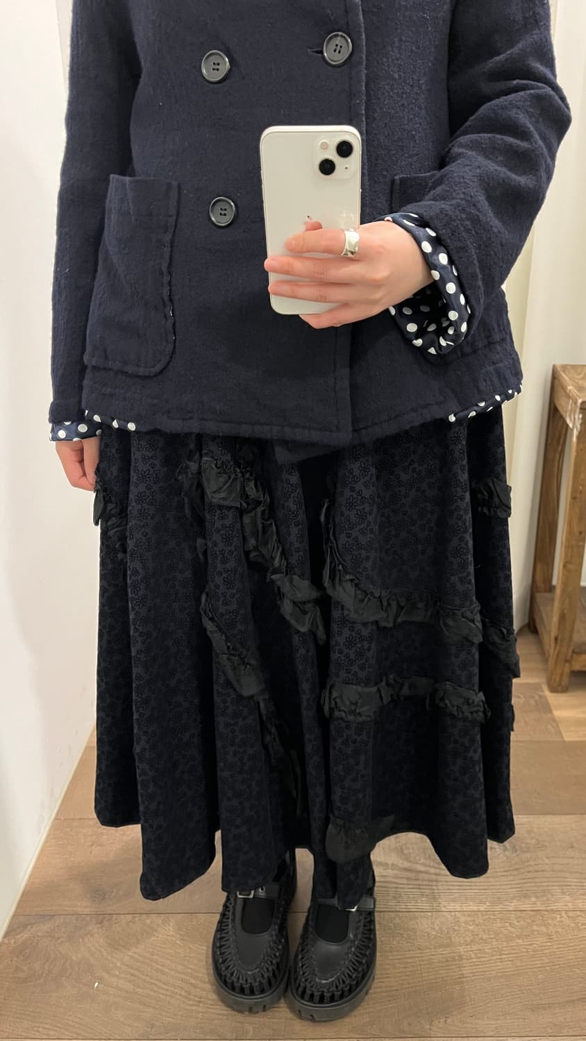 Floral Pattern Lace Flare Skirt 상품이미지4