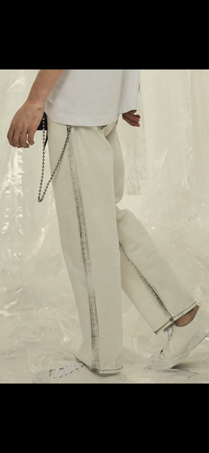 메종미네드 화이트 데님 팬츠 상품이미지1