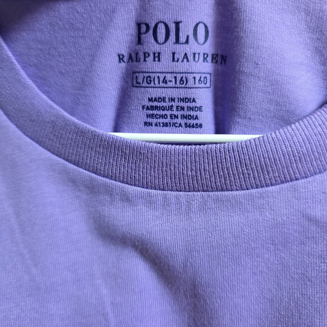 새상품) 폴로 보이즈 반팔티 퍼플 L(여성55사이즈) 상품이미지2